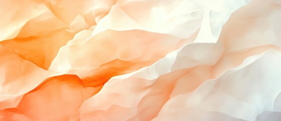 Abstract texture with soft orange and white waves, creating a gentle flow and serene atmosphere.