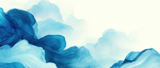 Abstract blue gradient waves on a white background for artistic designs and creative projects.