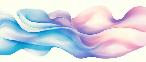 Abstract wave design in pastel colors, smooth flowing patterns for modern background usage.