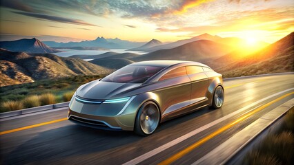 Naklejka premium design of modern a car on the road