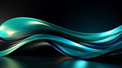 Obraz premium Abstract Background with Soft Blue and green Wavy Lines, Harmonious Blend of Colors Creating Tranquil Atmosphere for Graphics, Posters, Web Pages, and Print Media