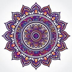 ethnic mandala design. Anti stress coloring page for adults. Hand drawn illustration.