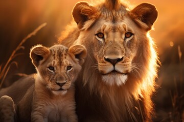 Lions wildlife mammal animal.