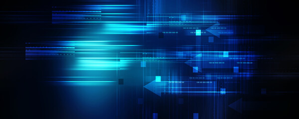 2d illustration Abstract futuristic electronic circuit technology background