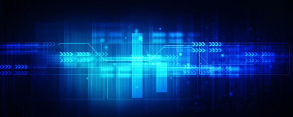 2d illustration Abstract futuristic electronic circuit technology background