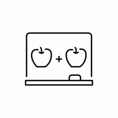 calculation about apples icon sign vector