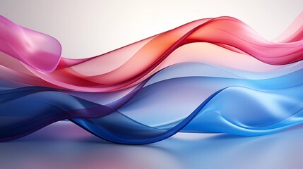 Abstract Background with Soft Blue and Pink Wavy Lines, Harmonious Blend of Colors Creating Tranquil Atmosphere for Graphics, Posters, Web Pages, and Print Media