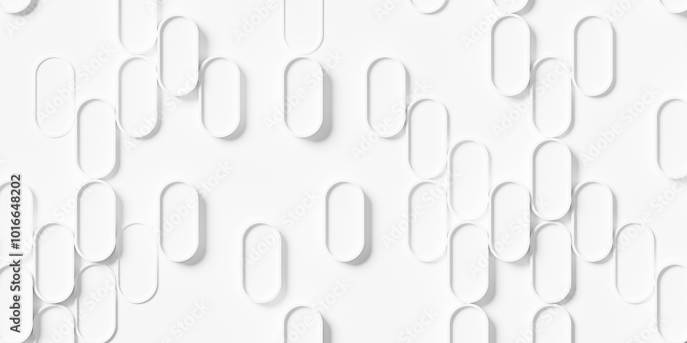 Poster sparsely scattered random offset white vertical ellipse border array geometry shapes background wall