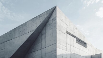 Architecture details Cement wall Geometric shape Modern building Space