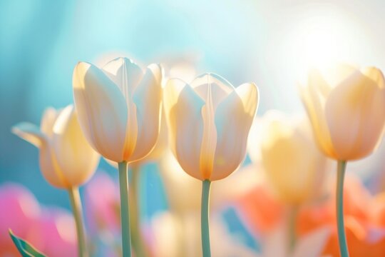 Tulip gradient backgrounds outdoors blossom.