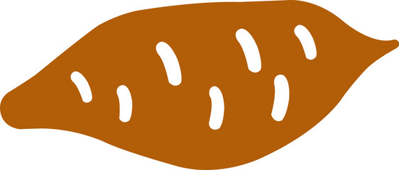 Sweet potato clip art design on plain white transparent isolated background for card, shirt, hoodie, sweatshirt, apparel, card, tag, mug, icon, poster or badge