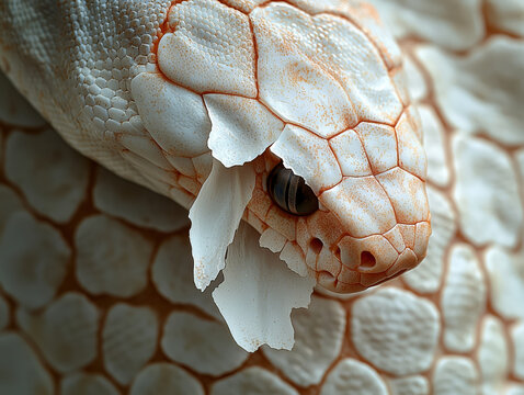 Macro close-up of snake skin shedding texture