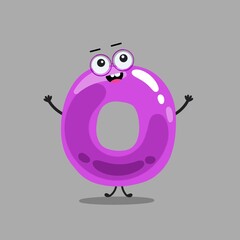 Cartoon math number 0 zero, cute funny character for kids mathematics or birthday, vector icon. Happy smiling 0 zero number with face for algebra education or arithmetic emoticon and numeric emoji
