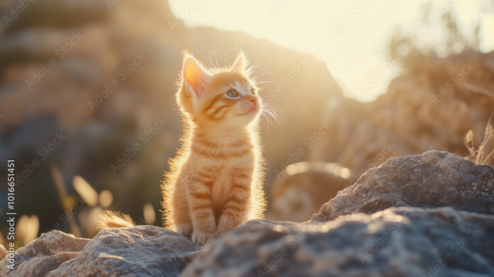 Wall mural Kitten Sunset.