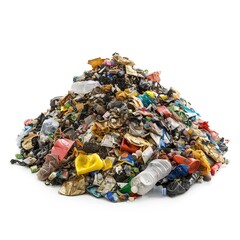 Fototapeta premium Pile of garbage isolated on white background 