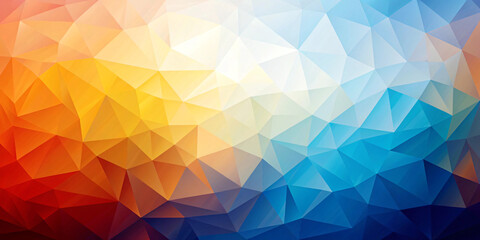 Fototapeta premium polygonal blue light and red gradient background abstract triangles.