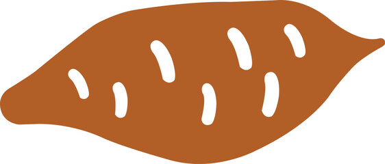 Sweet potato clip art design on plain white transparent isolated background for card, shirt, hoodie, sweatshirt, apparel, card, tag, mug, icon, poster or badge