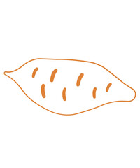 Sweet potato clip art design on plain white transparent isolated background for card, shirt, hoodie, sweatshirt, apparel, card, tag, mug, icon, poster or badge