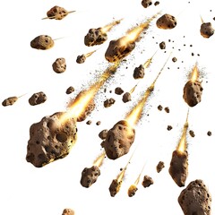 Swarm of asteroids. Many meteorites are flying.