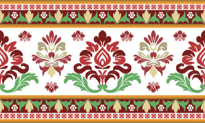 Motifs African boho paisley Floral Ikat pattern embroidery border. Ethnic ikat floral Ethnic Indian Pattern Ikat pattern Ethnic Pattern.Border indian floral Aztec embroidery border seamless patterns.