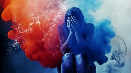 A visual of the distinction between temporary sadness and clinical depression, highlighting the importance of mental health support.