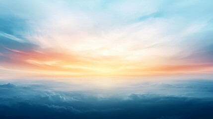 Beautiful Sunset Sky with Clouds Above