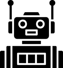 Illustration of Robot Icon in Flat Style. Illustration of Children's Toy
