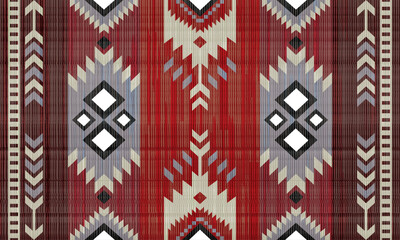 Vector pattern. Polypropylene rug. Native American, Navajo, Aztec, Apache, Southwestern and traditional Mexican style. Abstract pattern. Design for fabric, clothing, blankets, rugs, weaving, wrapping
