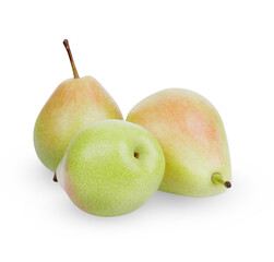 Ripe pears isolated on white background
