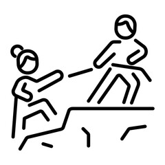 A character based linear icon of positive reinforcement 