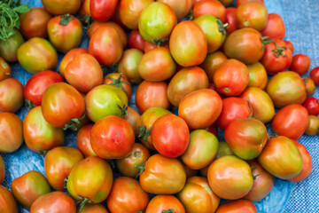 Top view of tomato in the fresh market