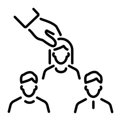 Talent management icon in linear style 