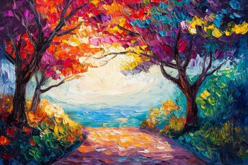 Abstract oil painting illustration background created with Generative AI