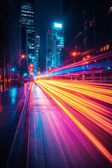 Fototapeta premium Neon light streaks,