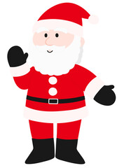 片手をあげているサンタクロース