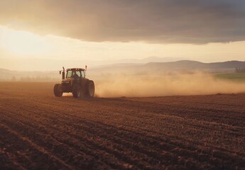 Fototapeta premium Tractor in Field.