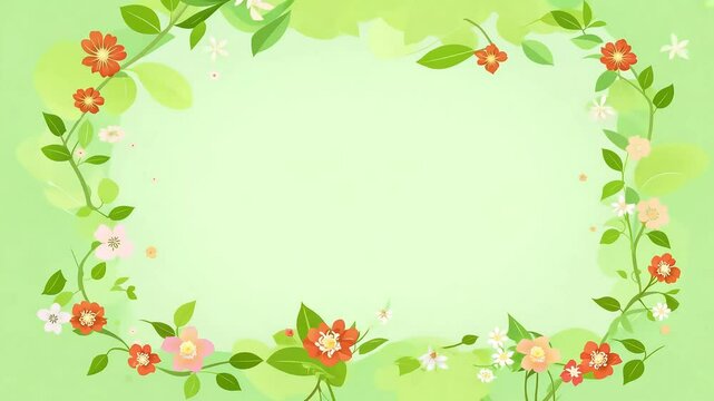 floral frame animation beautiful botanical flowers foliage providing ample copy space personalized messages ideal social media dding invitations