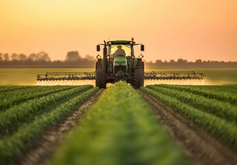 Tractor Spraying Crops.