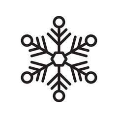 Minimalist Christmas snowflake icon winter showing eight-fold radial symmetry