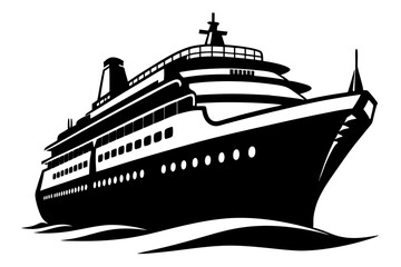 Cruise Ship Silhouette vector illustration