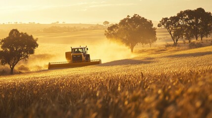 Fototapeta premium Harvesting Sunset.