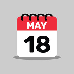 18 May Icon calendar day of the month, vector illustration design.