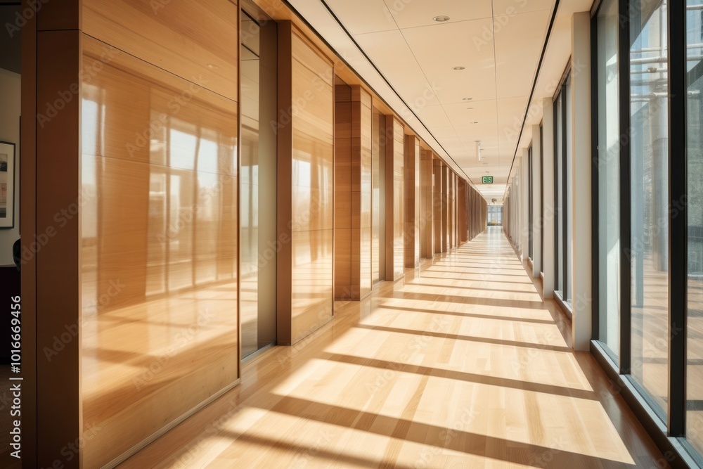 Canvas Prints Modern office hallway architecture corridor building.