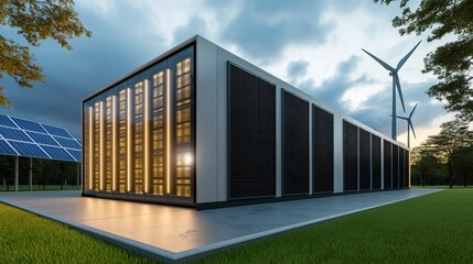 Modern Energy Storage Facility with Renewable Sources
