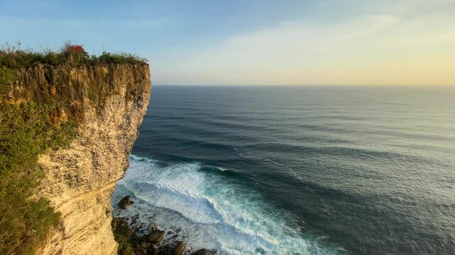 Panoramic view of Karang Boma cliff, near Uluwatu beach and Nyang Nyang beach, overlooking the Bali sea, Bali, Indonesia.