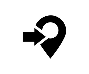 Directions to location icon. Goes to the map pin location icon symbol illustration on transparent background PNG. 
