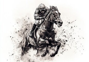 Fototapeta premium Racehorse and Jockey.