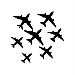 "High-Quality Planes Vector Silhouette | Aircraft Silhouette Design for Aviation Themes"