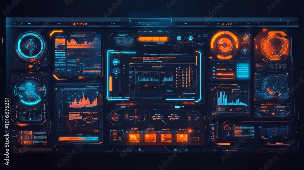 Poster technology ui futuristic concept interface hologram elements of digital data chart. hud,gui for game
