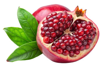 Pomegranate slice with leaf png